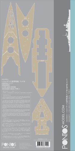 Go to product Pontos 35020WD1 - 1:350 HMS Hood Wooden Deck set