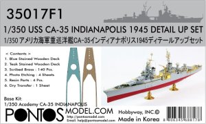 Pontos 35017F1 - 1:350 USS CA-35 Indianapolis 1945 Detail up set for Academy