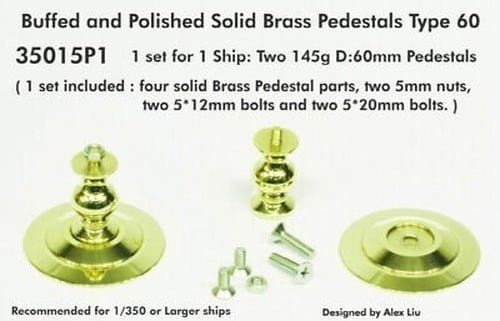 Go to product Pontos 35015P1 - 1:350 Buffed and Polished Solid Brass Pedestals Type 60