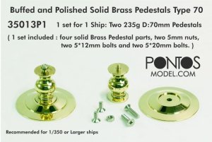 Pontos 35013P1 - 1:350 Buffed and Polished Solid Brass Pedestals Type 70
