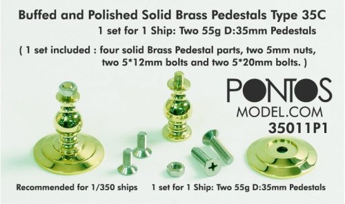 Go to product Pontos 35011P1 - 1:350 Buffed and Polished Solid Brass Pedestals Type 35