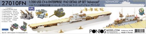 Go to product Pontos 27010FN - 1:200 USS CV-6 Enterprise 1942 Detail up set Teak Tone