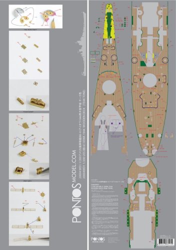 Go to product Pontos 20004WD1 - 1:200 USS BB-61 Iowa Wooden deck 1944  Teak tone