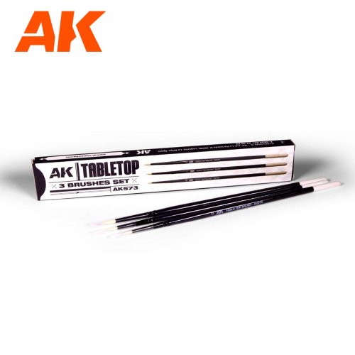 Go to product AK Interactive 573 - Tabletop paintbrushes set, sizes - 0/1/2