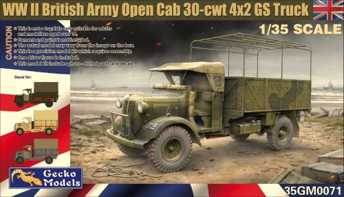Go to product Gecko Models 35GM0071 - 1:35 WWII British Army Open Cab 30-cwt 4x2 GS Truck