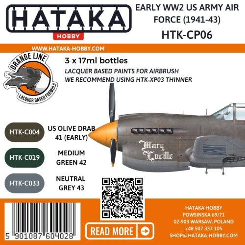 Go to product Hataka CP06 - Early WW2 U.S. Army Air Force 1941-43 paint set