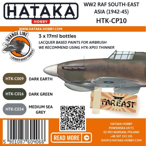 Go to product Hataka CP10 - WW2 RAF South-East Asia 1942-45 paint set