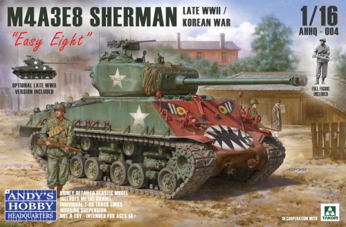 Go to product Andy's Hobby Headquarters AHHQ-004 - 1:16 M4A3E8 Sherman Easy Eight Late WWII / Korean War