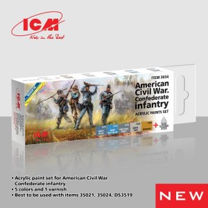ICM 3034 - American Civil War Confederate Infantry acrylic paint set