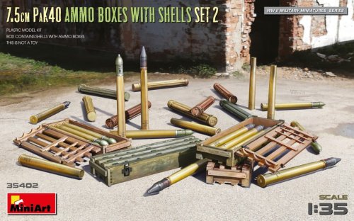 Go to product Miniart 35402 - 1:35 7,5 cm PaK 40 Ammo Boxes With Shells Set 2