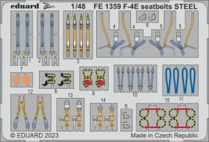 Eduard FE1359 - 1:48 F-4E seatbelts - Steel