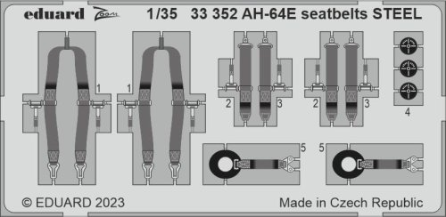 Go to product Eduard 33352 - 1:35 AH-64E seatbelts - Steel