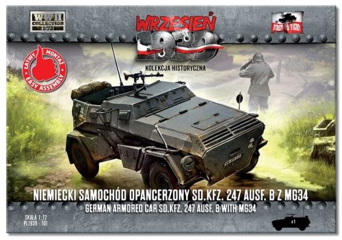 Go to product First to Fight 101 - September 1939 - 1:72 German Sd.Kfz. 247 Ausf. B armoured car armed with an MG34 - magazine with a model kit