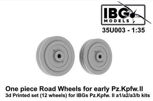 Go to product IBG 35U003 - 1:35 One Piece Road Wheels for Early Pz.Kpfw. II 3D Printed Set (12 Wheels) for IBG Pz. II