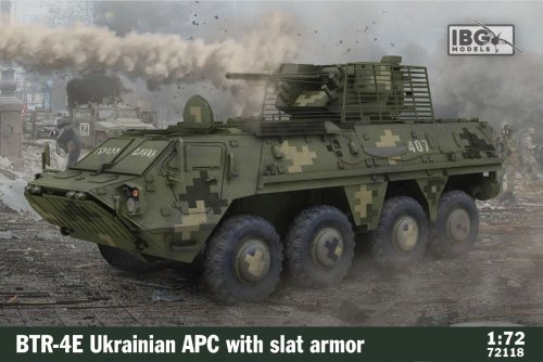 Go to product IBG 72118 - 1:72 BTR-4E Ukrainian APC with Slat Armor