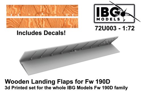Go to product IBG 72U003 - 1:72 Wooden Landing Flaps for Fw 190D 3D Printed Set for The Whole IBG Fw 190D Family