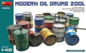 Miniart 49009 - 1:48 Modern Oil Drums 200L Accessories Series