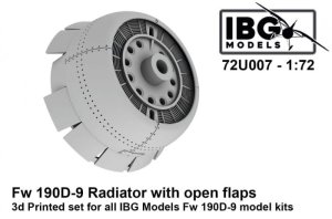 IBG 72U007 - 1:72 Radiator with open flaps for Fw 190D-9 - 3D printed set