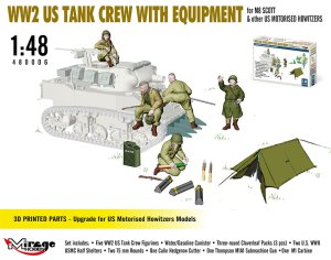 Mirage 480006 - 1:48 WW2 US Tank Crew With Equipment for M8 Scott & other US Motoresed Howitzer