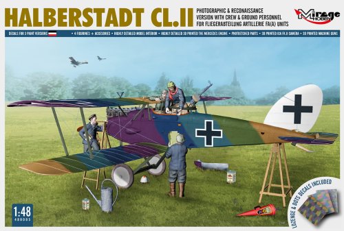 Go to product Mirage 480005 - 1:48 Halberstadt CL.II Photographic & Reconaissance Version With Crew & Ground Personnel
