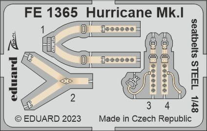 Go to product Eduard FE1365 - 1:48 Hurricane Mk.I seatbelts - Steel