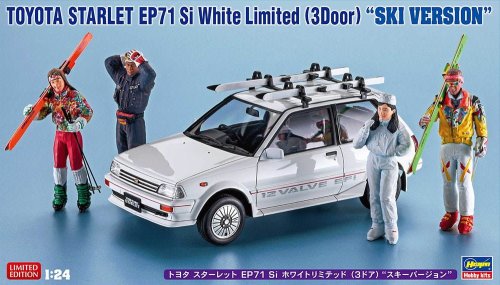 Go to product Hasegawa 20610 - 1:24 Toyota Starlet EP71 Si White Limited 3 Door Ski Version