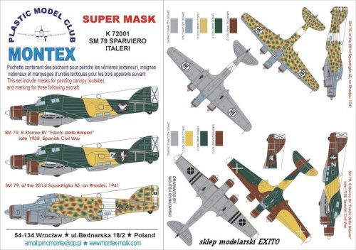 Go to product MONTEX K72001 - 1:72 SM-79 Sparviero