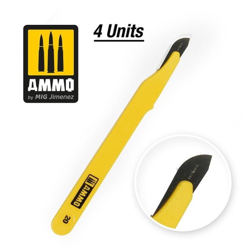 Go to product Ammo Mig 8695 - Zestaw skalpeli z zaokrąglonym dużym ostrzem 4 sztuki