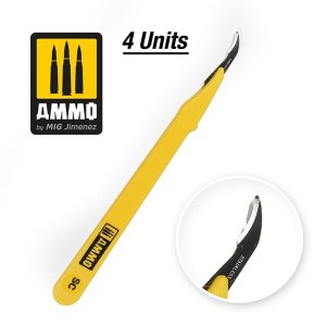 Ammo Mig 8694 - Zestaw skalpeli z zagiętym ostrzem 4 sztuki