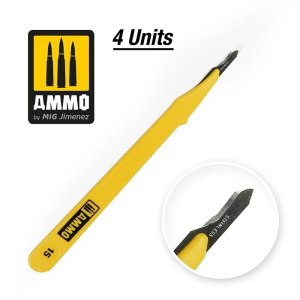 Ammo Mig 8693 - Zestaw skalpeli z zaokrąglonym ostrzem 4 sztuki