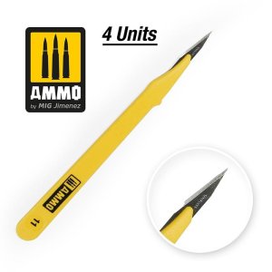 Ammo Mig 8692 - Zestaw skalpeli z prostym ostrzem 4 sztuki