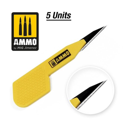 Go to product Ammo Mig 8685 - Zestaw skalpeli z prostym ostrzem 5 sztuk