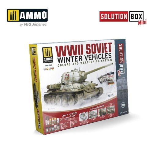 Go to product Ammo Mig 7903 - Zestaw chemii WWII Soviet Winter Vehicles Colors and Weathering System Solution Box Mini
