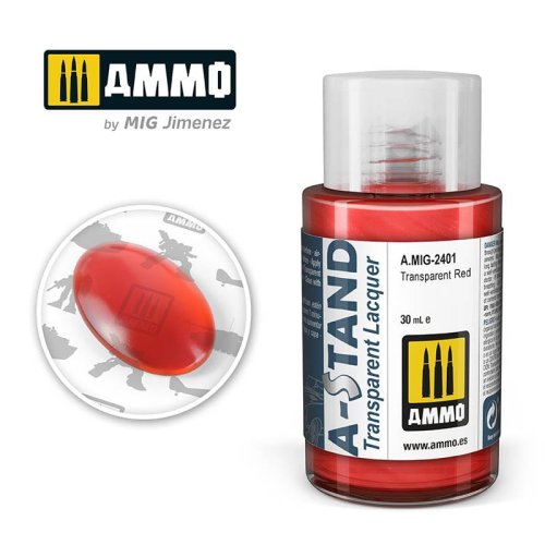 Go to product Ammo Mig 2401 - Farba A-Stand Transparent Red 30 ml