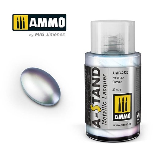 Go to product Ammo Mig 2325 - Farba A-Stand Metallic Holomatic Chrome 30 ml