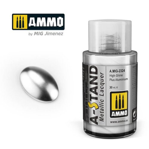 Go to product Ammo Mig 2324 - Farba A-Stand Metallic High-Shine Plus Aluminium 30 ml