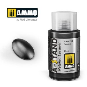 Ammo Mig 2319 - Farba A-Stand Metallic Gunmetal 30 ml