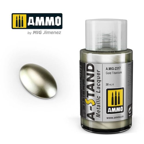 Go to product Ammo Mig 2317 - Farba A-Stand Metallic Gold Titanium 30 ml