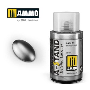 Ammo Mig 2314 - Farba A-Stand Metallic Stainless Steel 30 ml