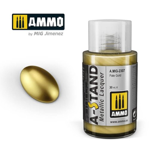 Go to product Ammo Mig 2307 - Farba A-Stand Metallic Pale Gold 30 ml