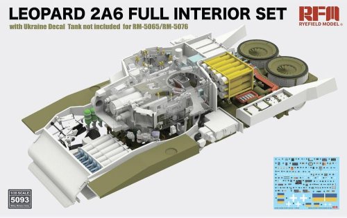 Go to product Rye Field Model 5093 - 1:35 Leopard 2A6 Full Interior Set with Ukraine Decal for RFM-5065/76 - Tank Not included