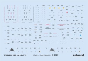 Eduard D72045 - 1:72 Bf 109F stencils