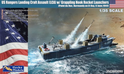 Go to product Gecko Models 35GM0090 - 1:35 US Rangers Landing Craft Assault LCA w/ Grappling Hook Launchers - Point du Hoc Normandy on D-Day 6 June 1944