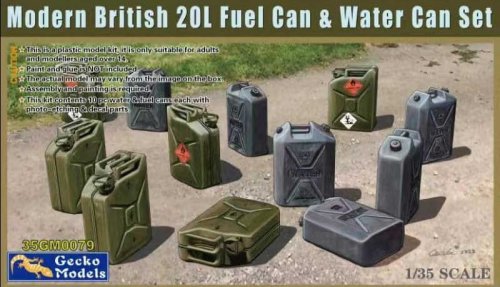 Go to product Gecko Models 35GM0079 - 1:35 Modern British 20L Fuel Can & Water Can Set