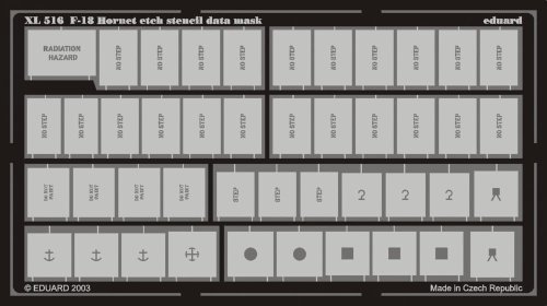 Go to product EDUARD XL516 - 1:32 F-18 etch stencil data mask -etch