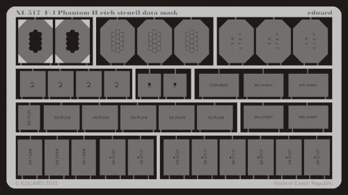 Go to product EDUARD XL517 - 1:32 F-4 etch stencil data mask -etch