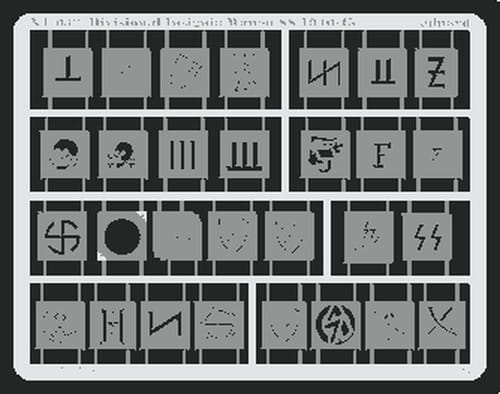 Go to product EDUARD XT032 - 1:35 Divisional Insignia Waffen SS 1940-45