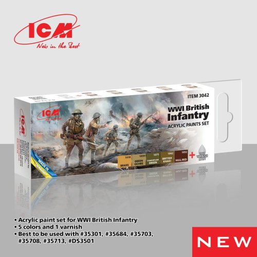Go to product ICM 3042 - Zestaw farb WWI British Infantry