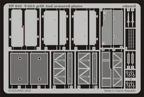 Go to product EDUARD TP043 - 1:35 T-55A grill and armoured plates