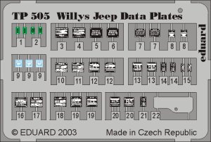 EDUARD TP505 - 1:35 Willys Jeep